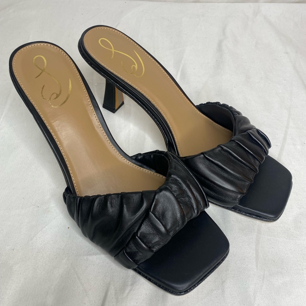 Sam Eldeman Kittie Black Leather Dress Mules 9M - Picture 3 of 9